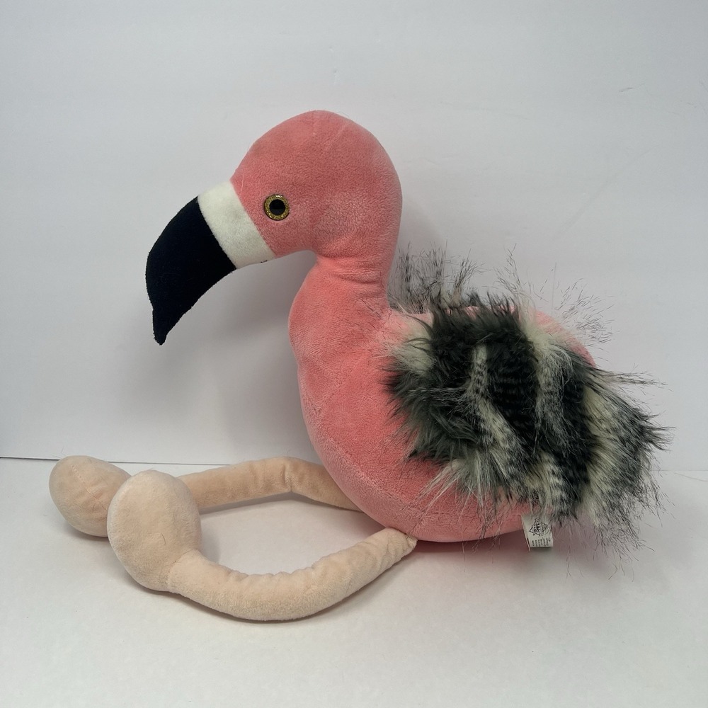 The Petting Zoo Pink Flamingo Plush Stuffed Animal Plush 11" With Glitter Eyes